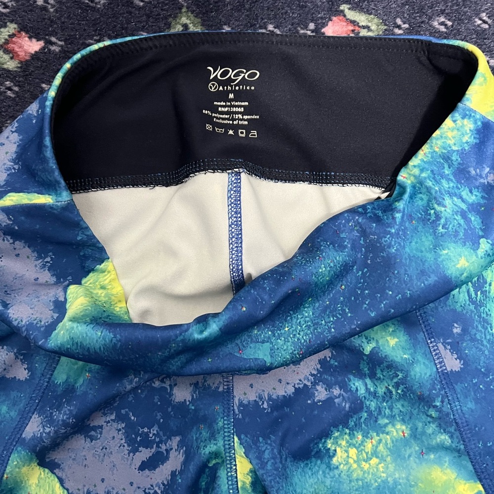 Yogo blue and yellow mesh leggings - Picture 2 of 4